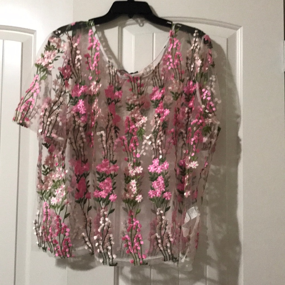 Sheer Floral Top